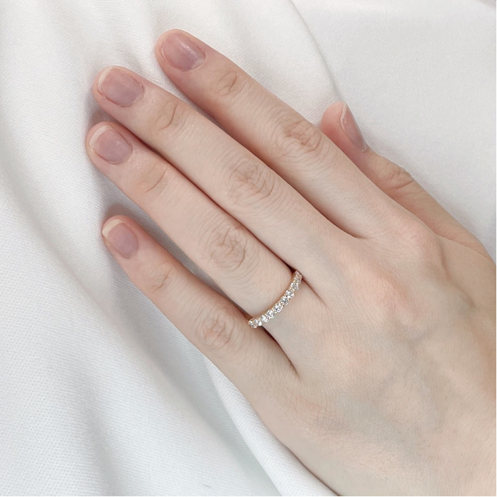 リューツウ / K18PGハーフエタニティーリング ER-3 ダイヤモンド0.5ct