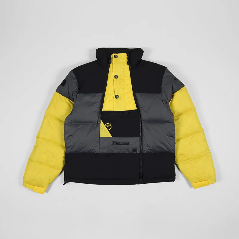 The North Face Mens Steep Tech Down Anorak Grey Black Yellow