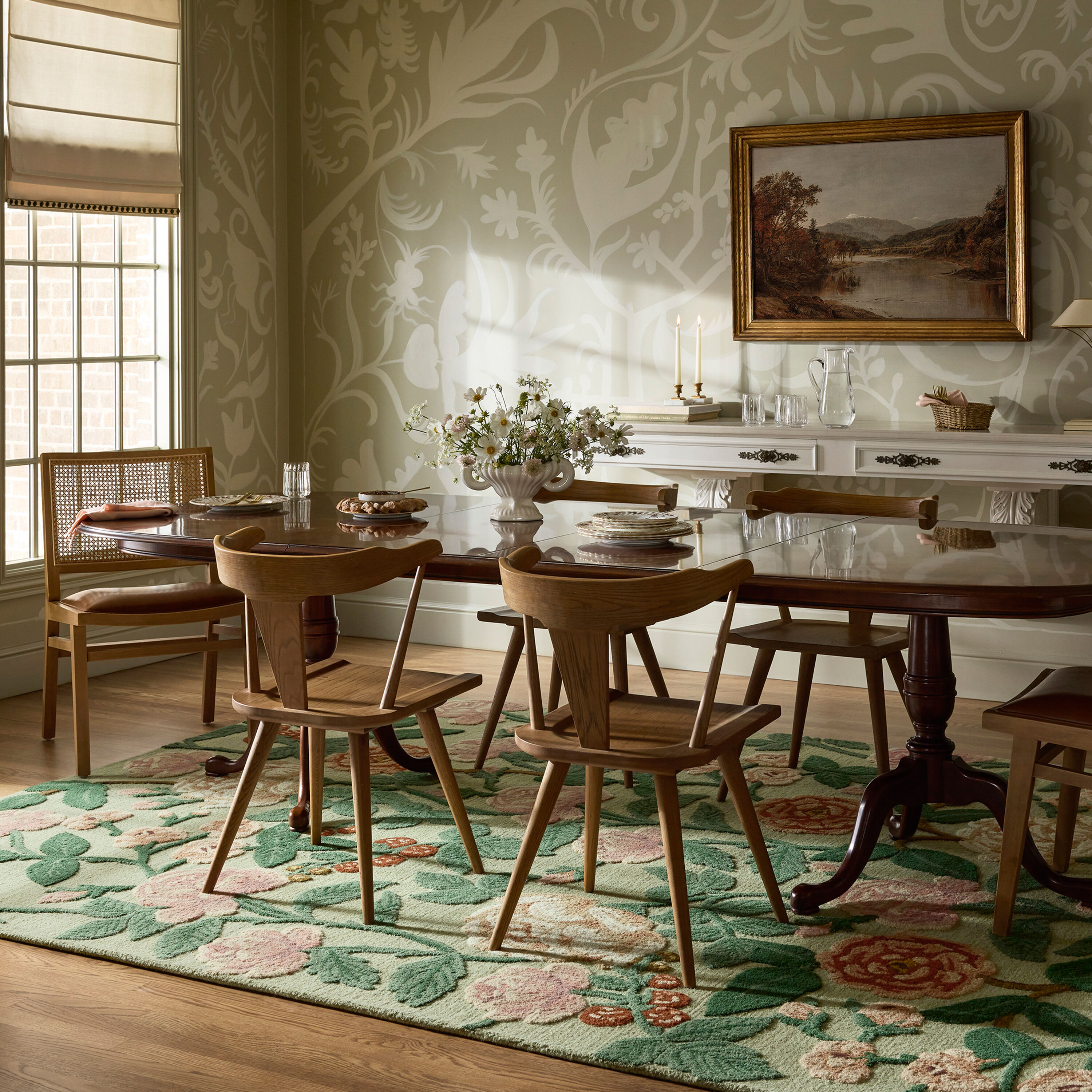 Rifle Paper Co. x Loloi Mint Highgrove Floral Wool Area Rug