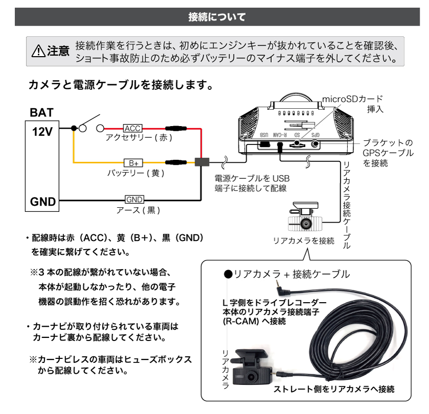 取り付け｜DVR-360V GPS付属フォーマットフリー360°高画質ドライブ