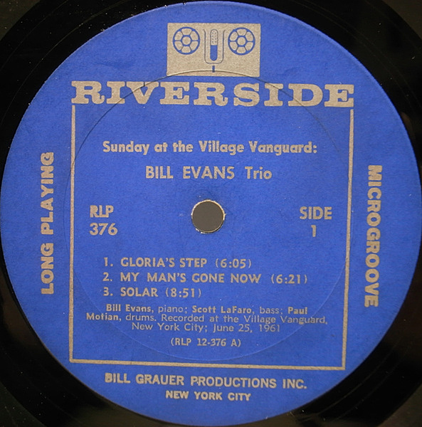 BILL EVANS / Sunday At The Village Vanguard (LP) / Riverside
