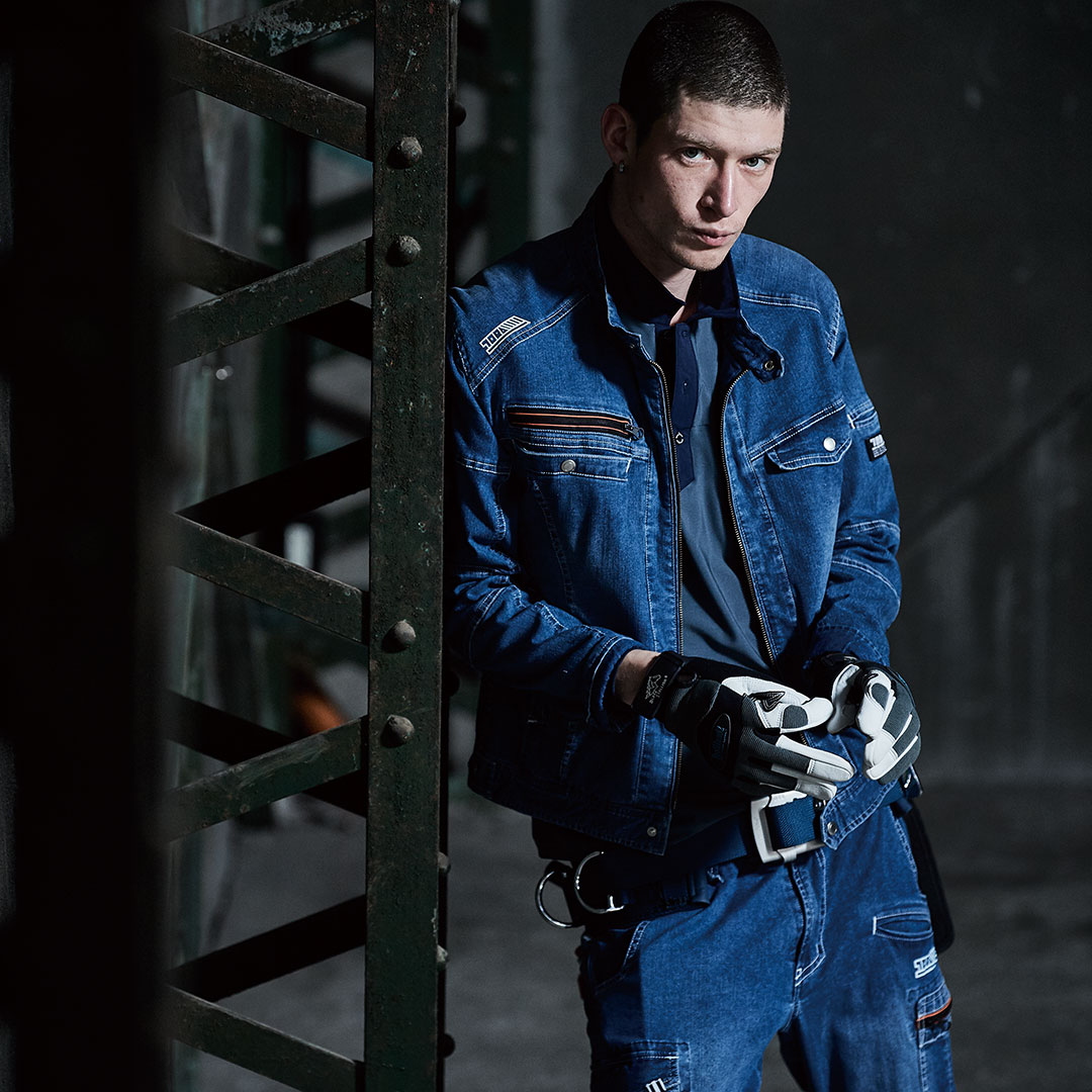 寅壱 8970-554 デニムライダースジャケット 29 アイスブルー | 相模原