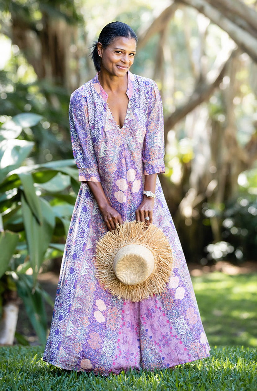 Daphne Dress / Stained Glass Plum – walker&wade