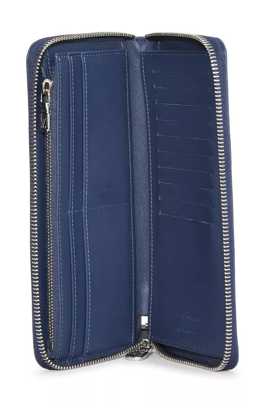 Pre-Owned Navy Damier Infini Zippy Vertical Wallet QJACBDBFNB003