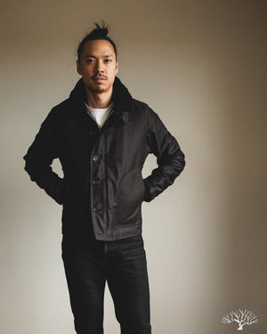 Iron Heart - IHM-35-BLK - Whipcord N1 Deck Jacket - Black / Black