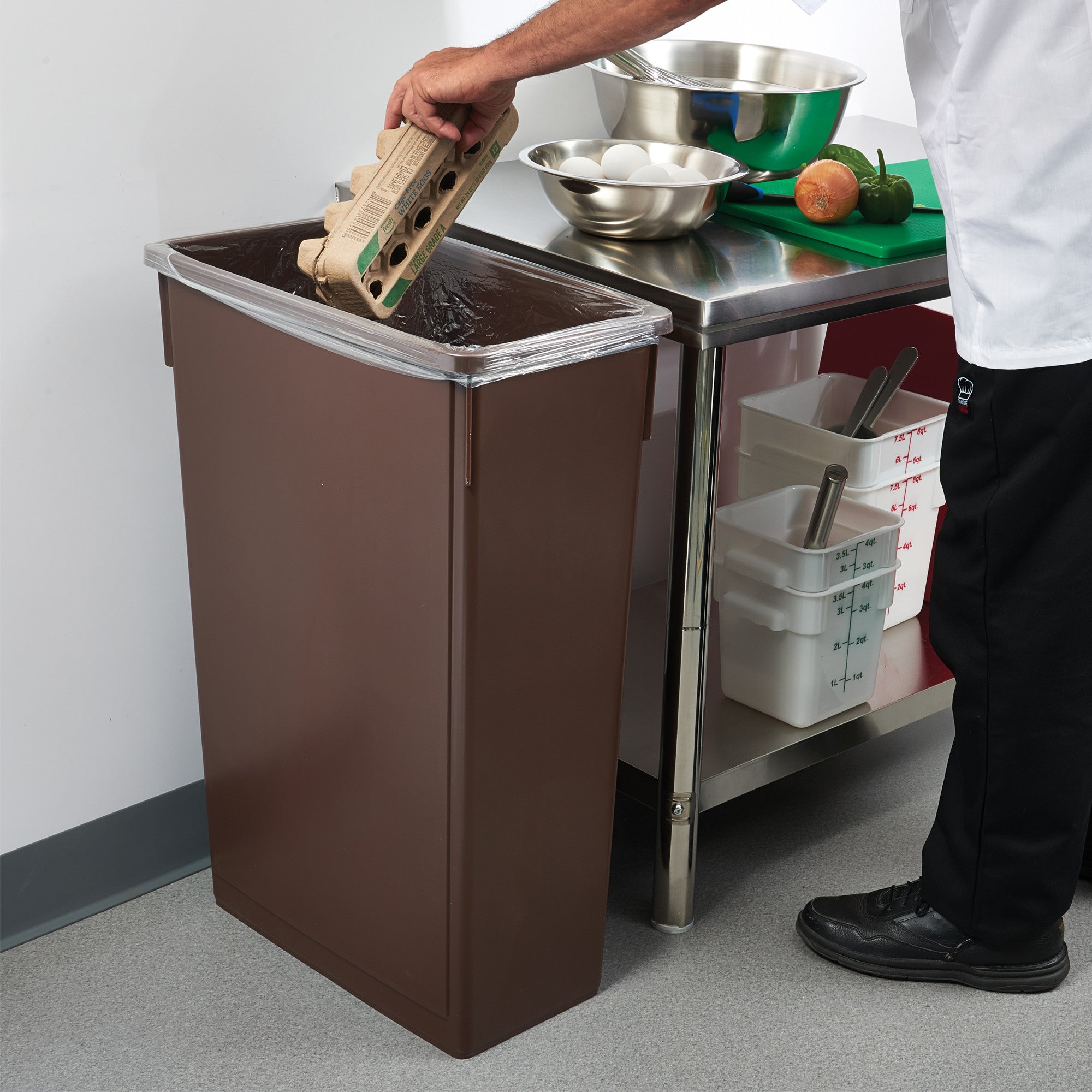 PTC-23B - 23 Gallon Slender Trash Cans - Brown – Winco
