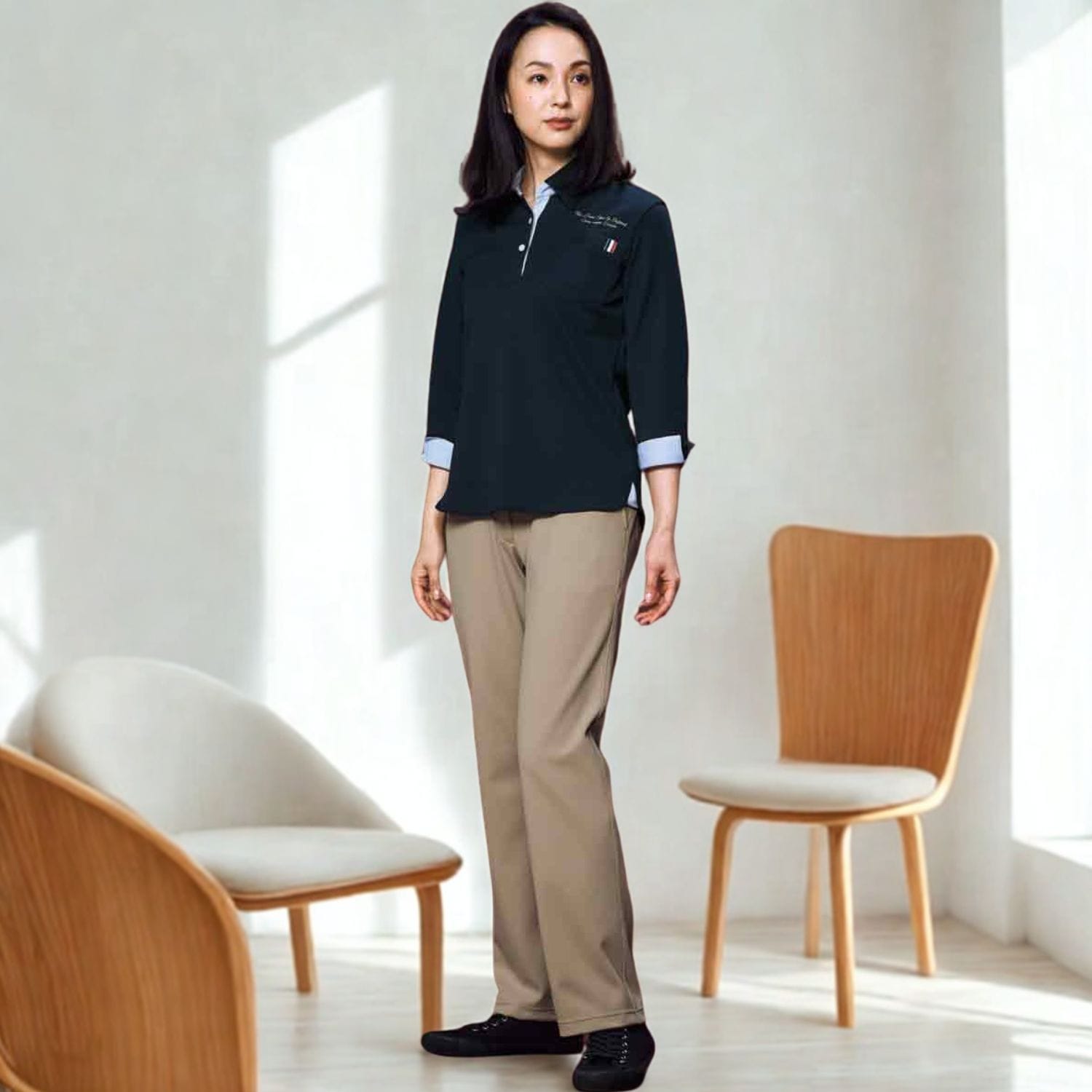 品番： CR584 】 レディース パンツ 介護士 軽量ストレッチ！ウエスト