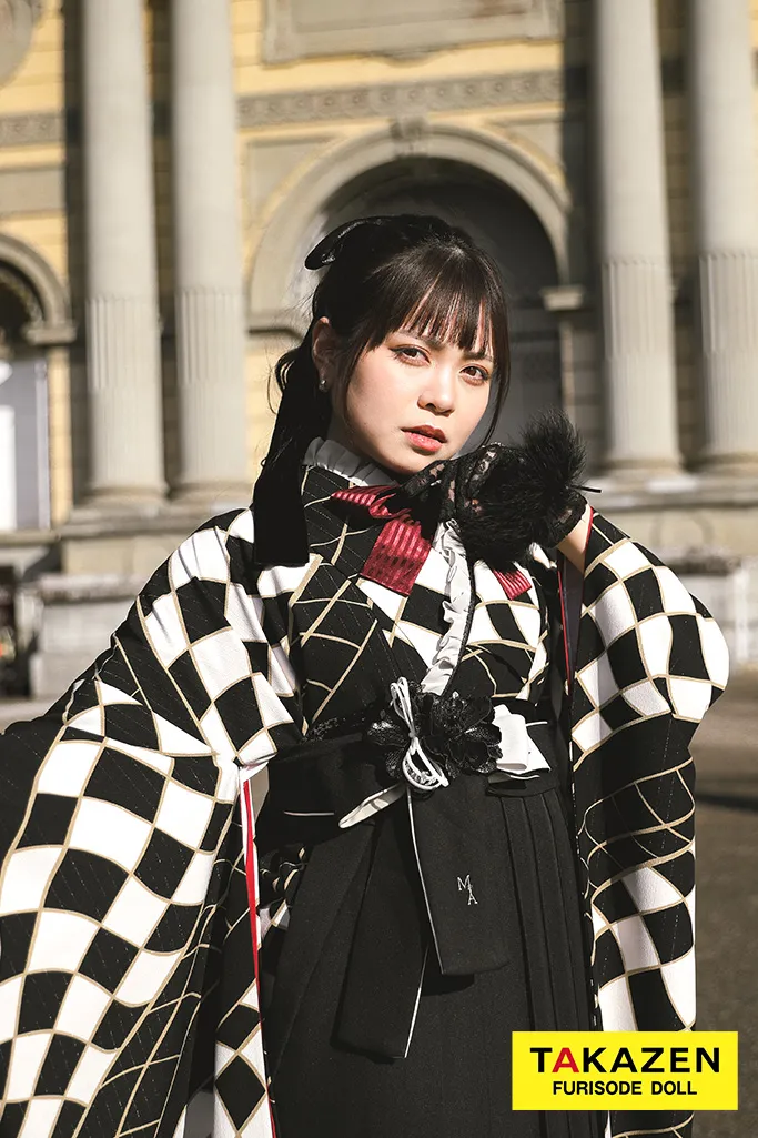 レトロモダン 白/黒/モノトーンコーデ 市松模様/チェック柄 個性的