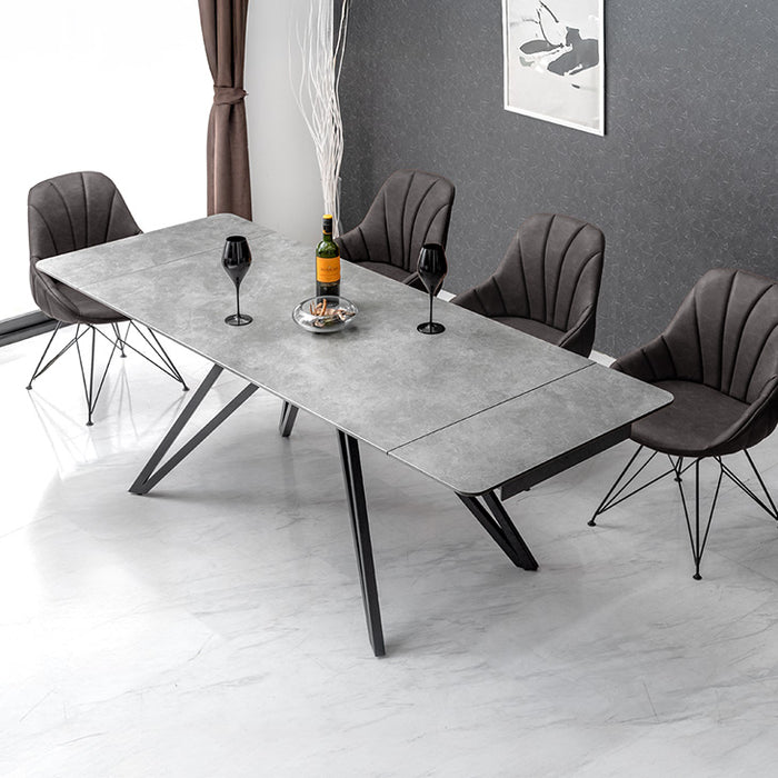 幅150/180/210］3段階伸長 セラミック ダイニングテーブルセット 5点