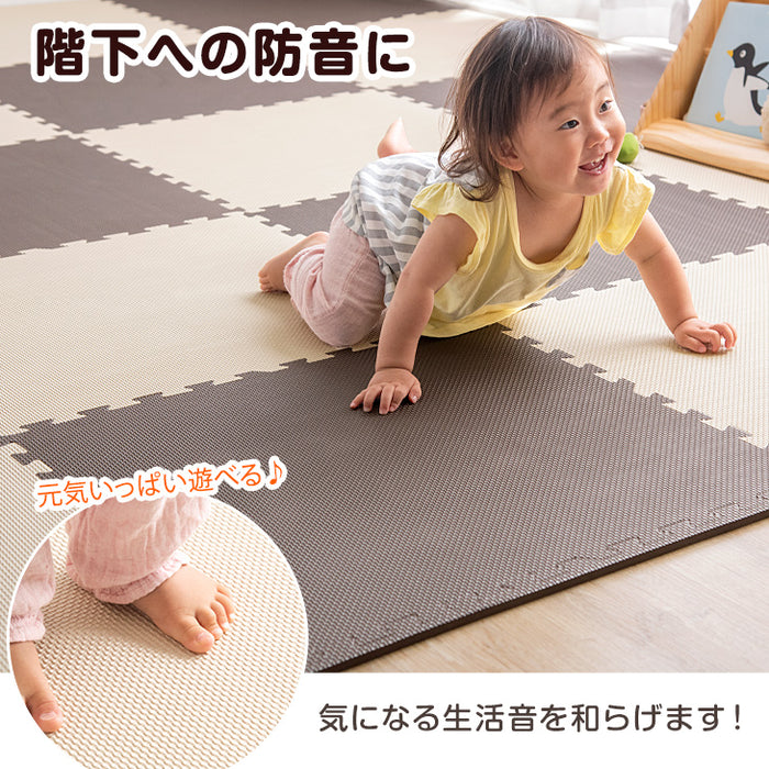 3畳］防炎 ジョイントマット 16枚 大判59cm 床暖房対応 サイドパーツ付