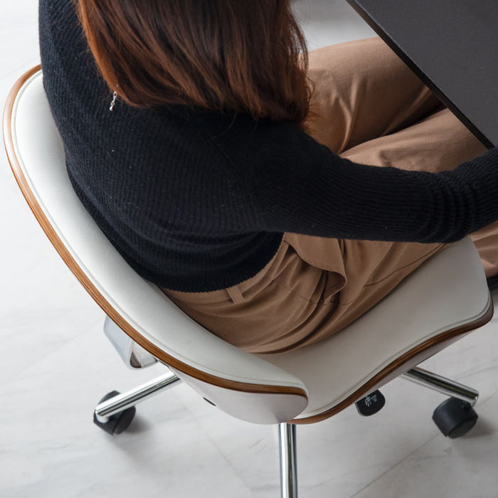 オフィスチェア ミッドセンチュリーデザイン モダン 木目調 昇降式