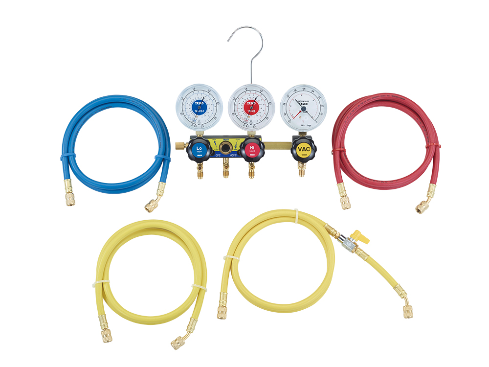 R22 R12 R502用サイトグラス付スリーゲージマニホールドキット | 株式