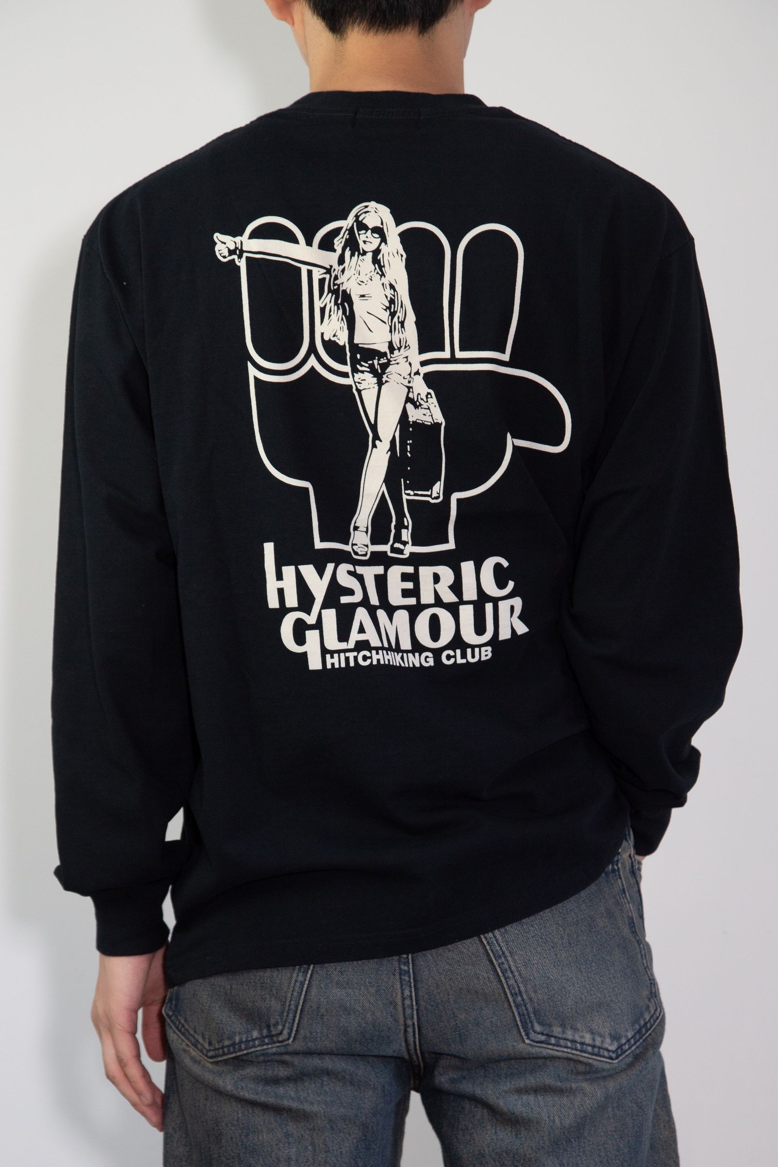 HYSTERIC GLAMOUR - HYS HITCHHIKING CLUB Tシャツ / ブラック | Tempt