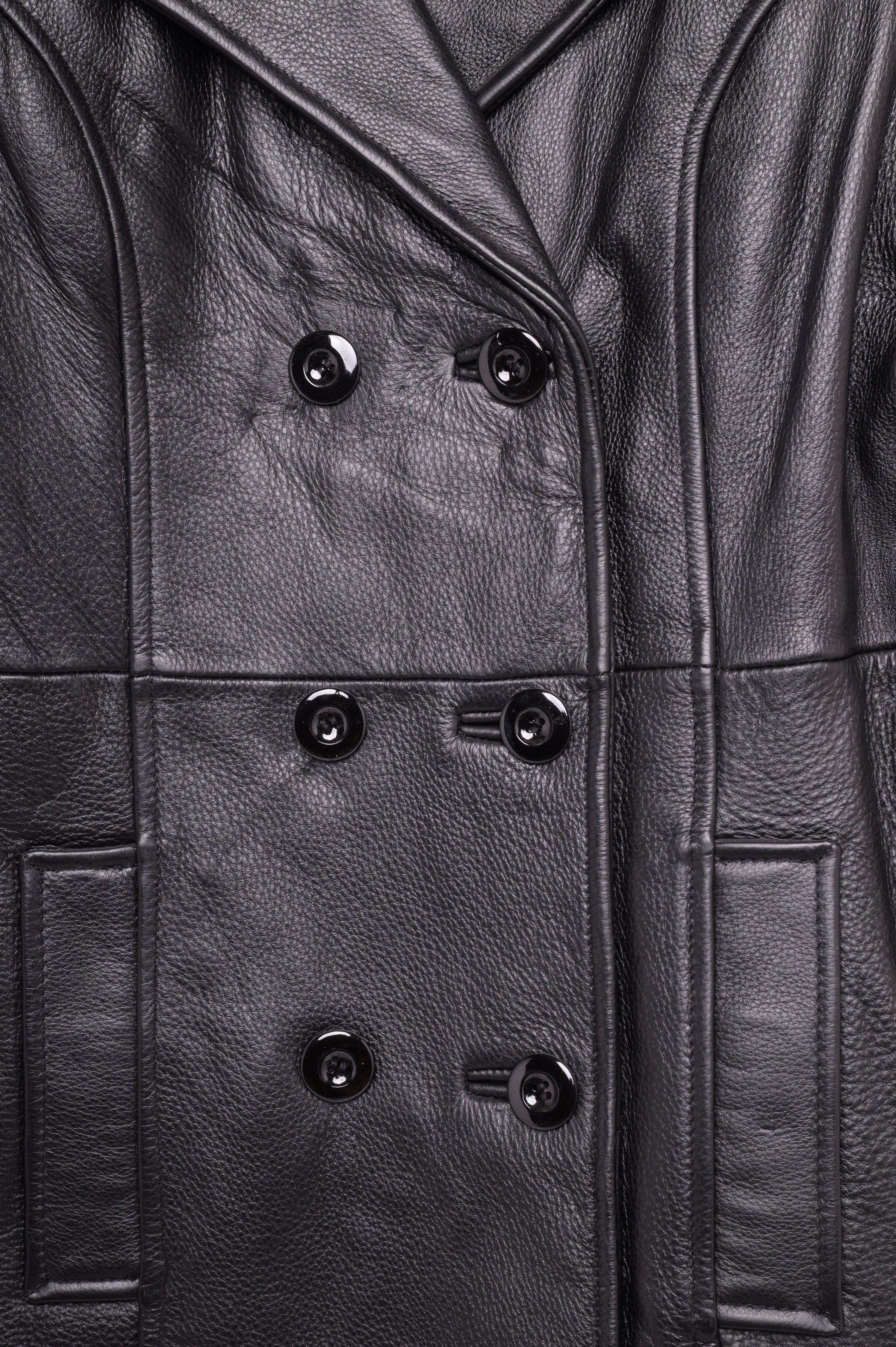 Double Breasted Leather Jacket Free Shipping - The Vintage Twin