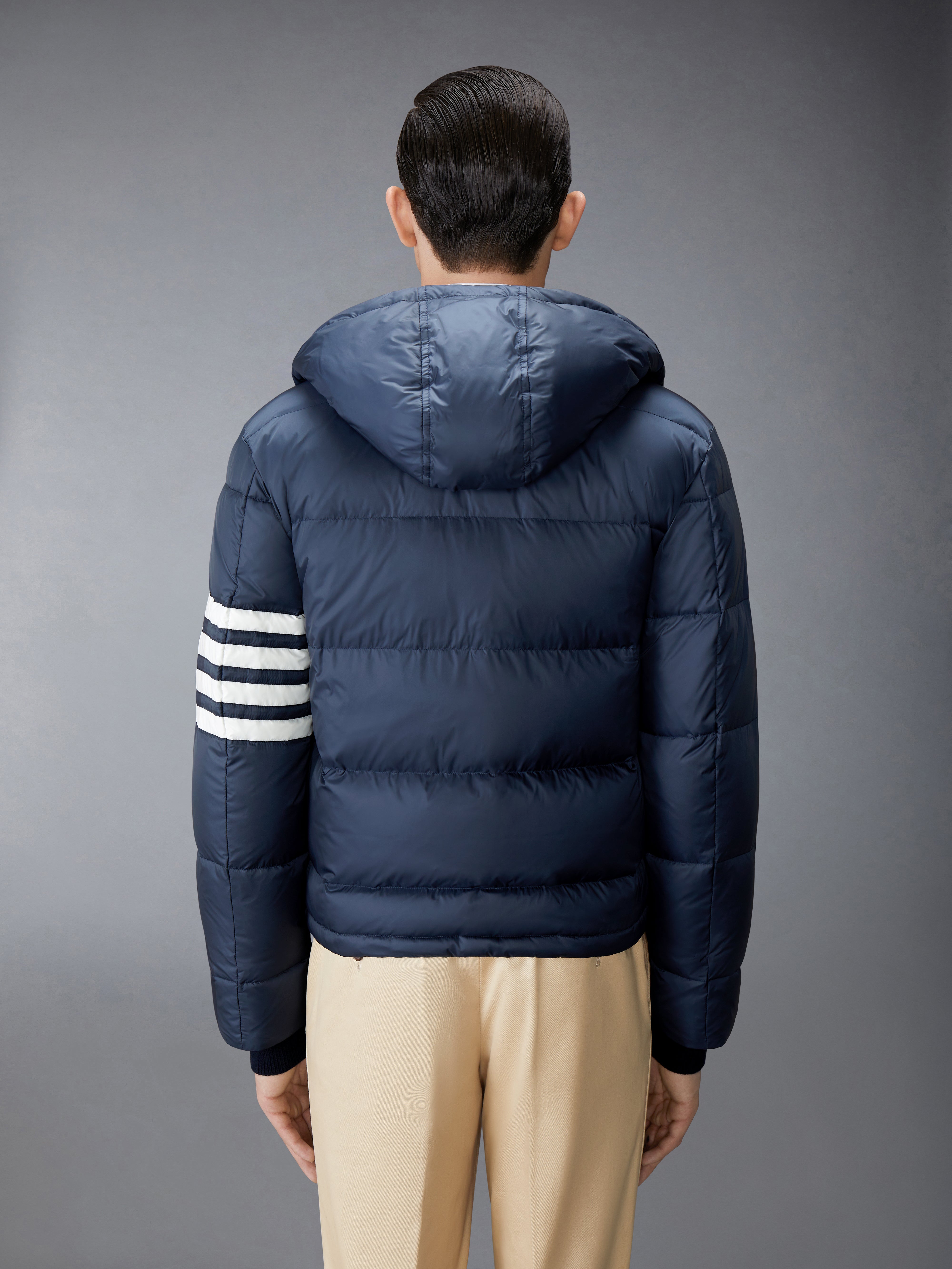 Matte Nylon 4-Bar Down Filled Bomber | Thom Browne