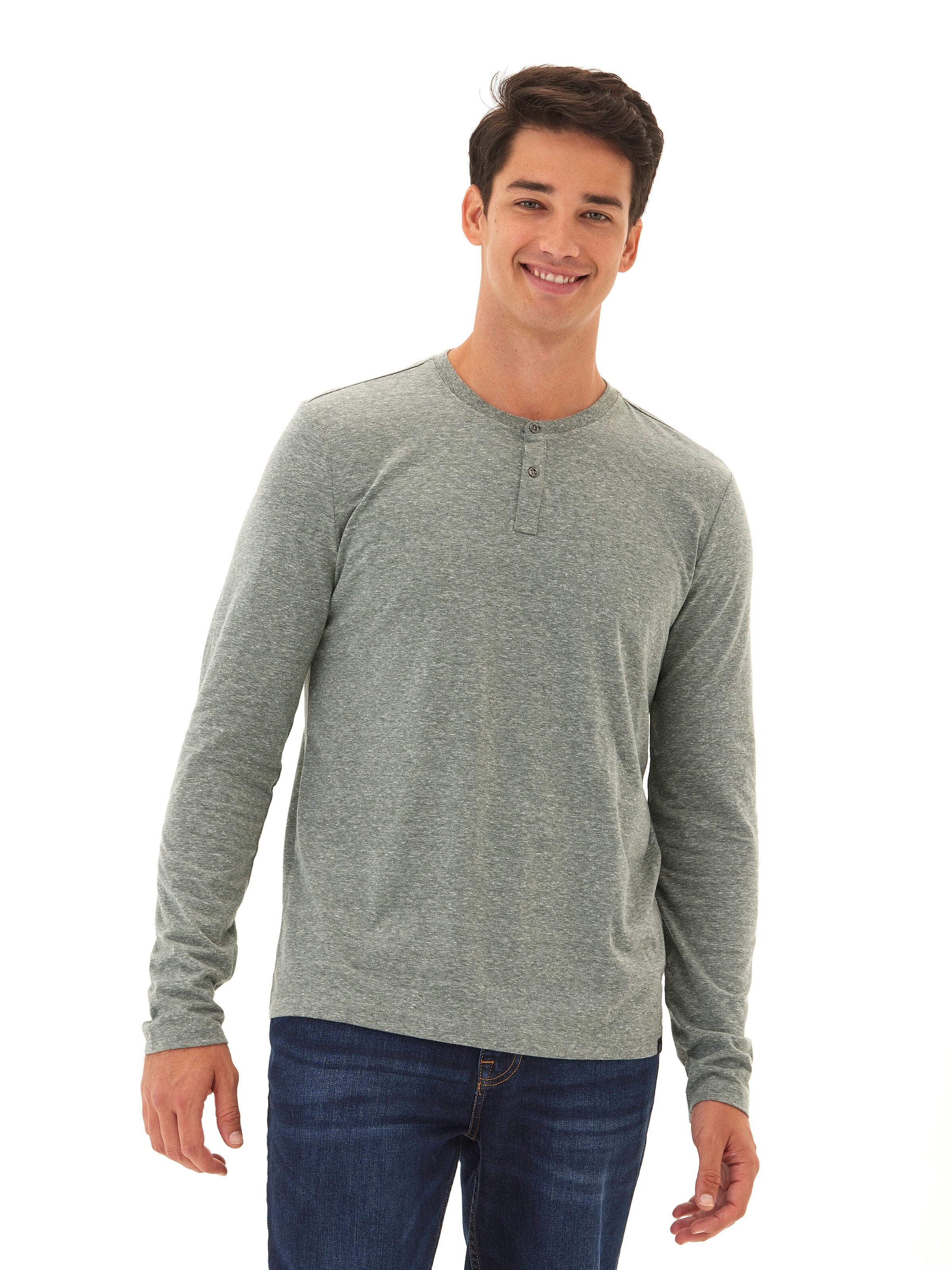 Austin Triblend 2 Button Long Sleeve Henley – Threads 4 Thought