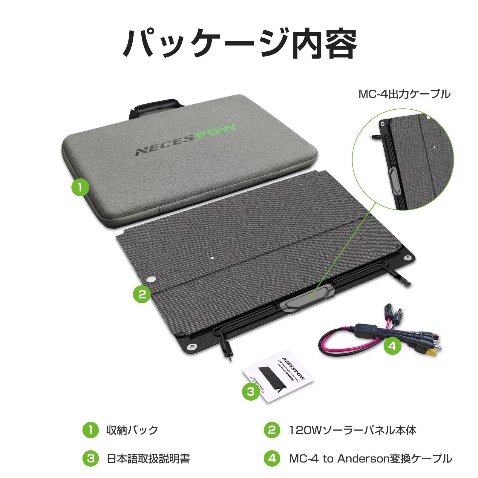 NECESPOW ソーラーパネル 120W | NECESPOW 日本正規販売店 | 「信頼