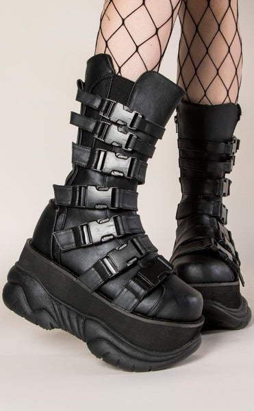 Demonia NEPTUNE-210 Black Platform Boots | Gothic Shoes Australia