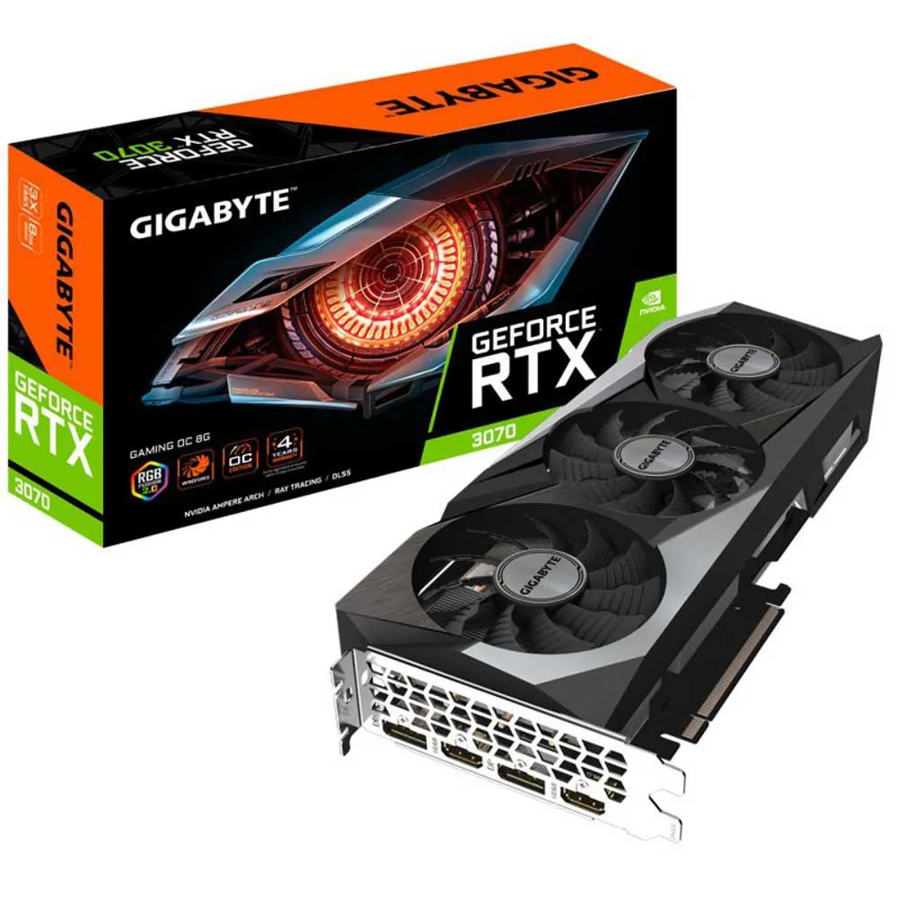 Gigabyte RTX 3070 Gaming OC LHR 8GB GDDR6 グラフィックカード 黒