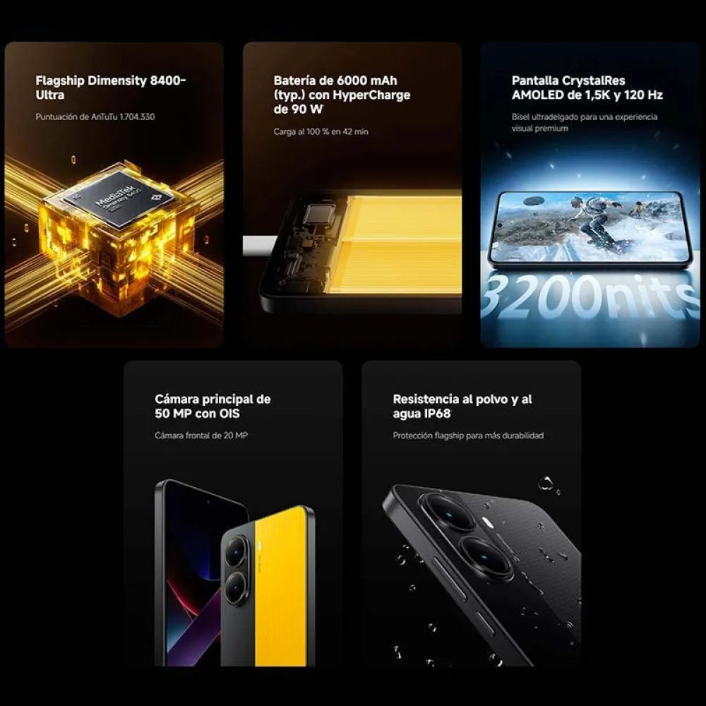 Xiaomi POCO X7 Pro 5G 12GB/512GB 6.6´´ Yellow | Techinn
