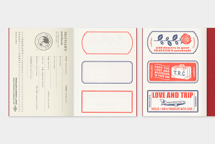 TRAVELER'S notebook Passport Size LOVE AND TRIP Red / レッド