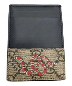 中古・古着通販】GUCCI (グッチ) GGスプリーム 2つ折り財布 ベージュ
