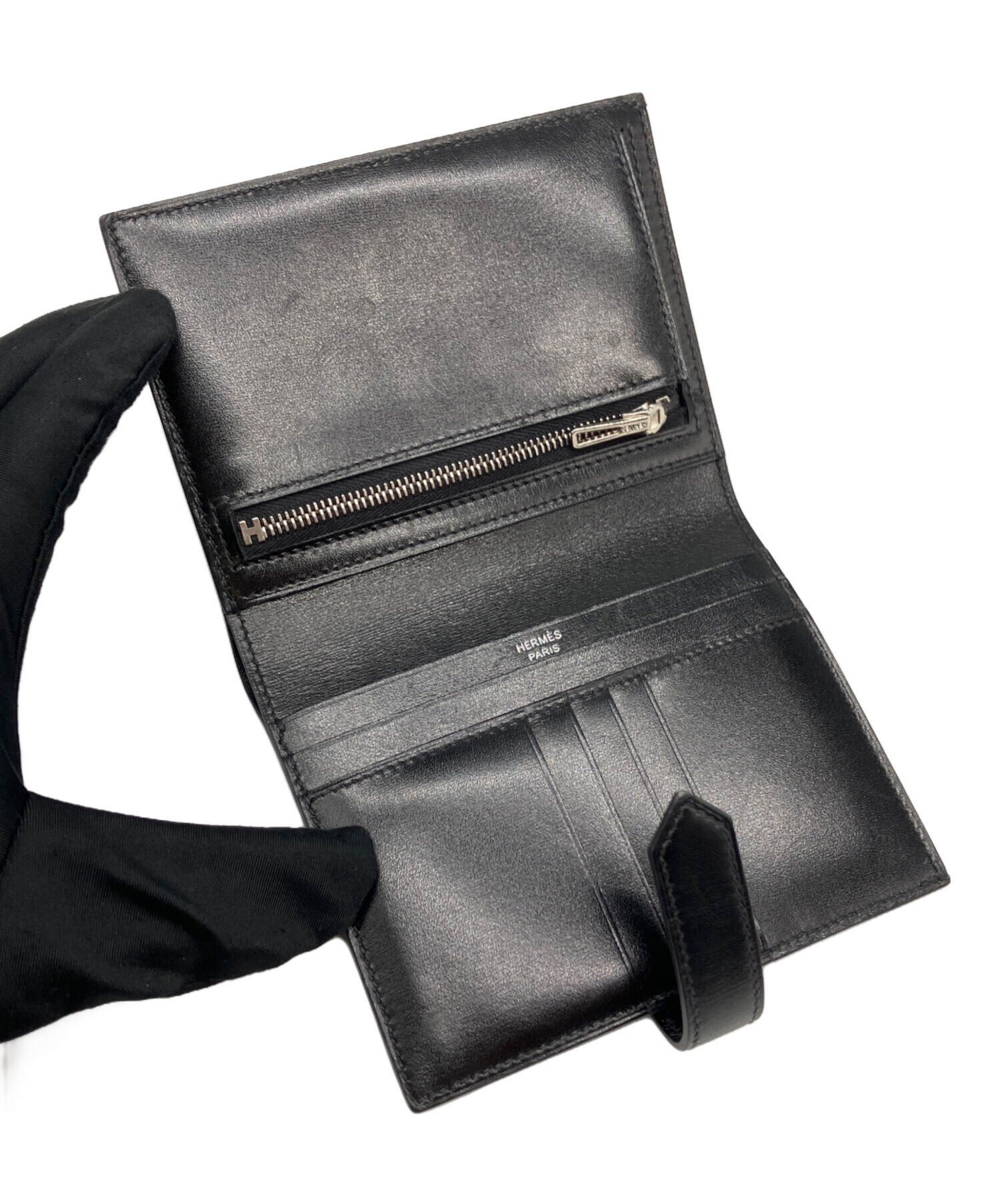 中古・古着通販】HERMES (エルメス) ベアン コンパクト ブラック
