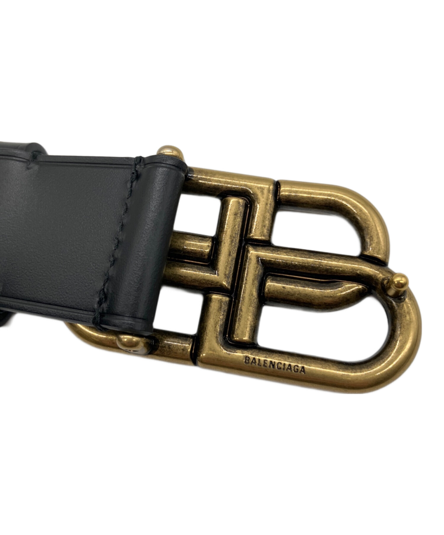 中古・古着通販】BALENCIAGA (バレンシアガ) BBロゴレザーベルト