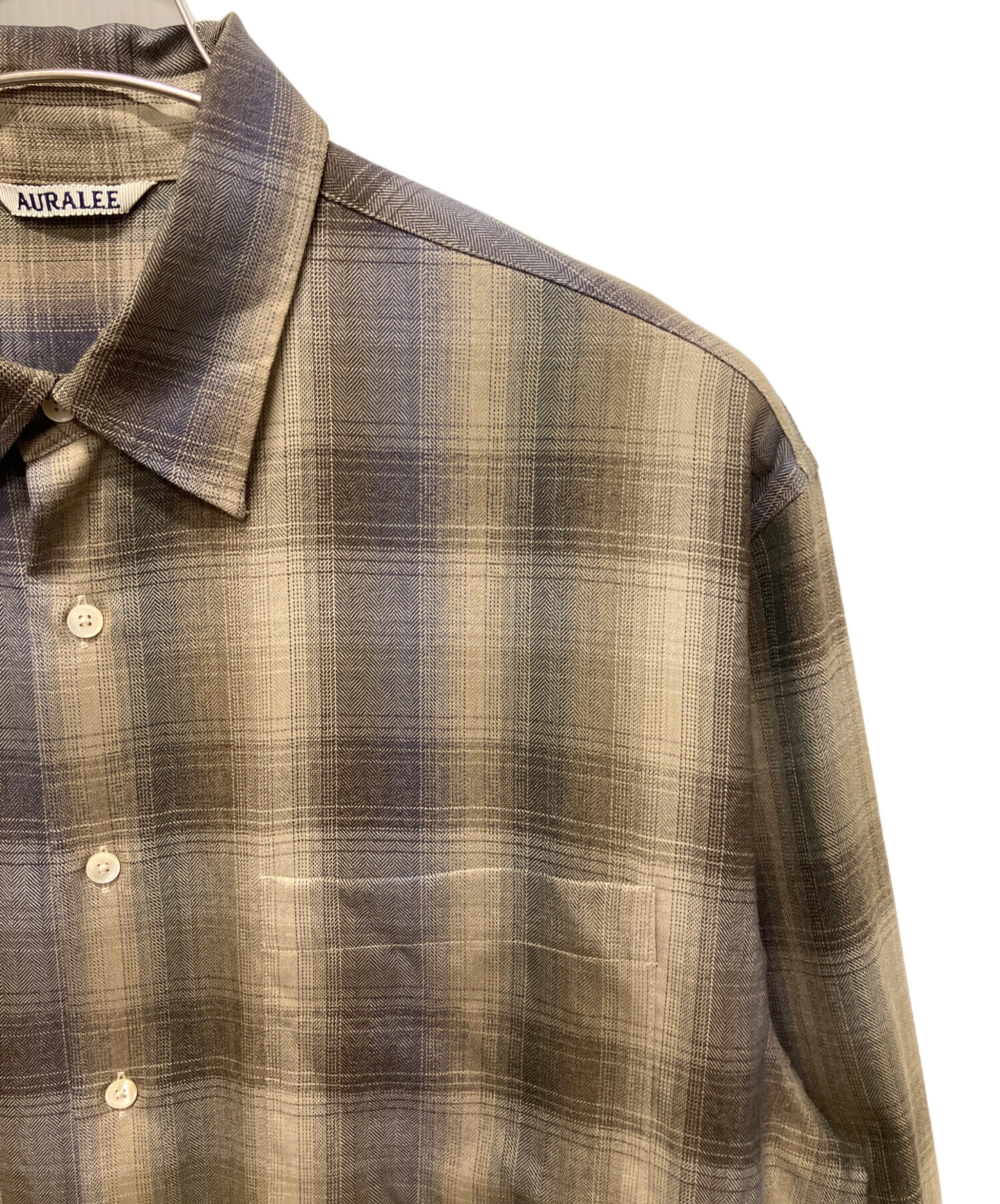 中古・古着通販】AURALEE (オーラリー) SUPER LIGHT WOOL CHECK SHIRT