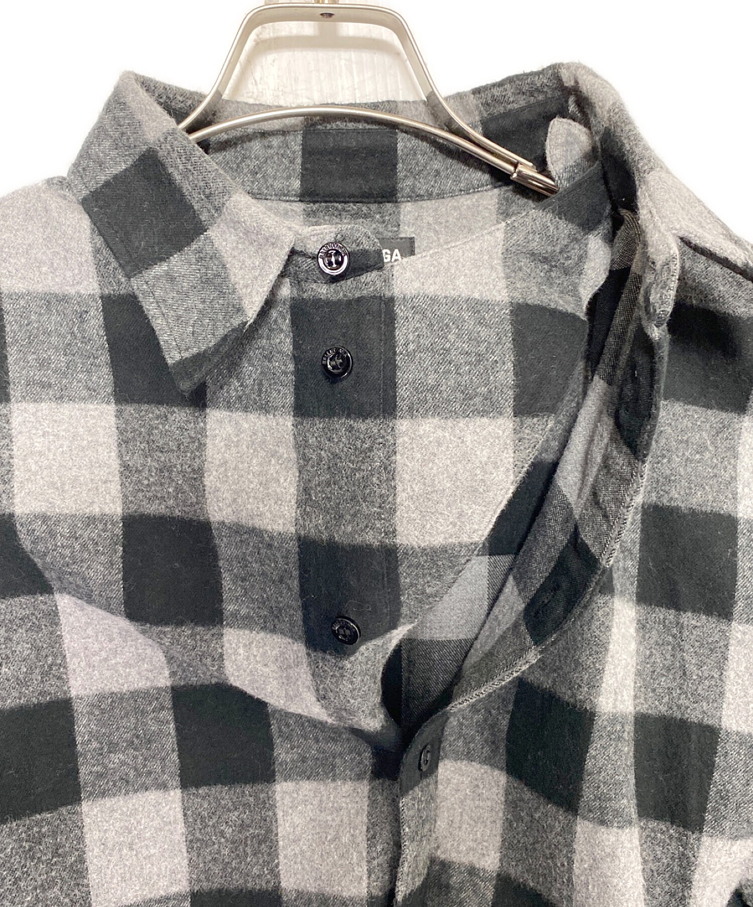 中古・古着通販】BALENCIAGA (バレンシアガ) チェックシャツ グレー
