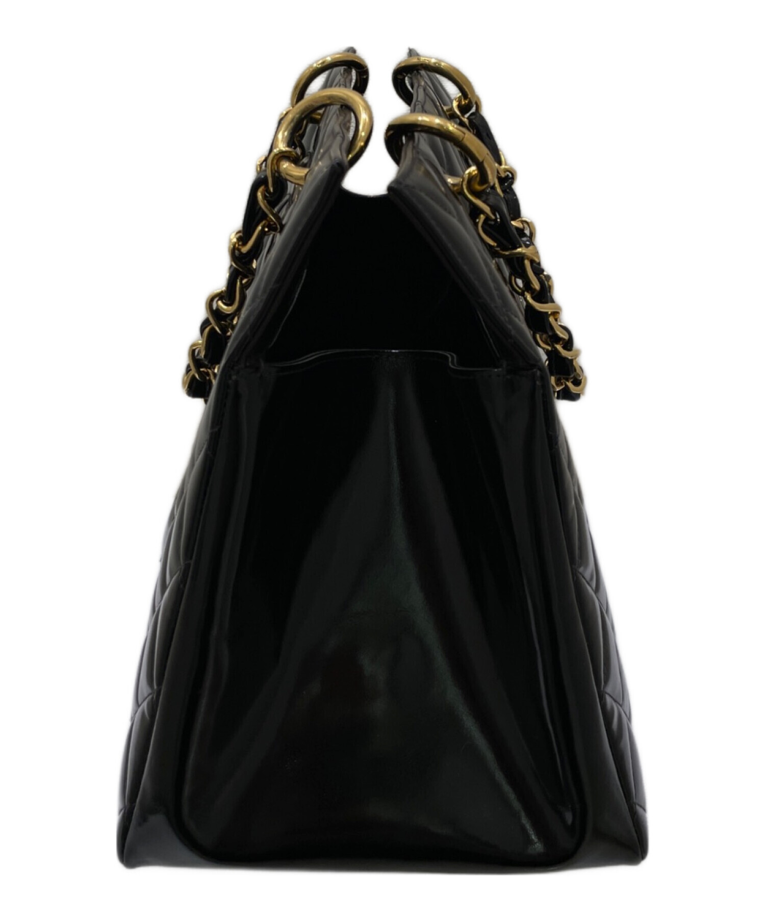 中古・古着通販】CHANEL (シャネル) パテントチェーンショルダートート