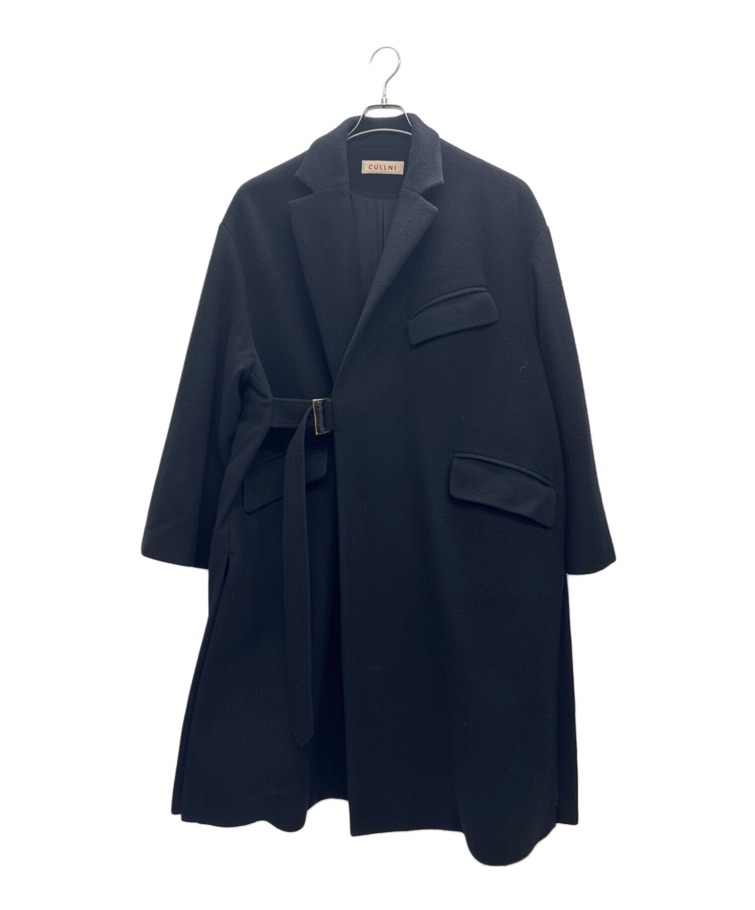 中古・古着通販】CULLNI (クルニ) タイロッケンコート ブラック サイズ