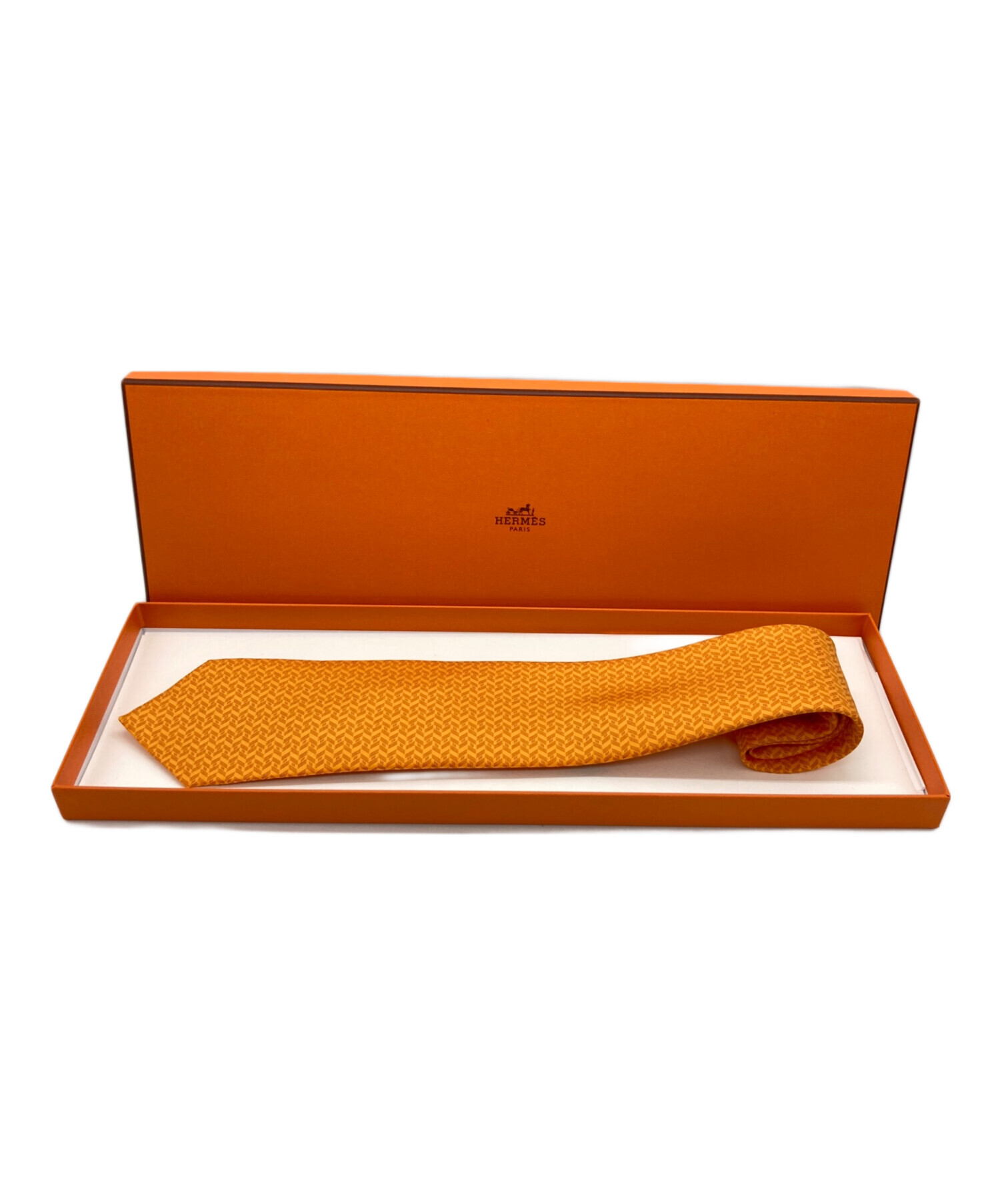 中古・古着通販】HERMES (エルメス) ネクタイ オレンジ サイズ