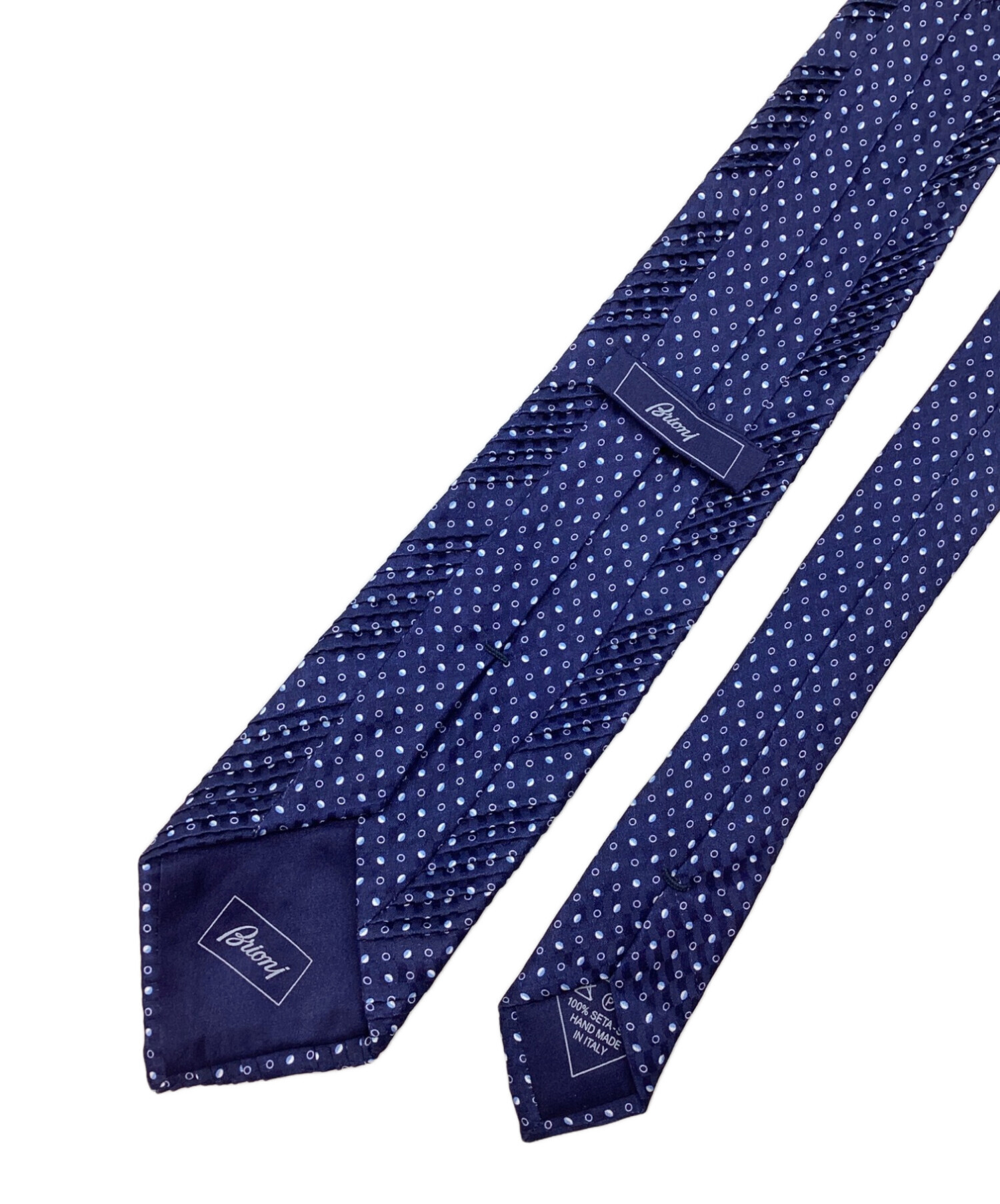 中古・古着通販】BRIONI (ブリオーニ) プリーツネクタイ ネイビー