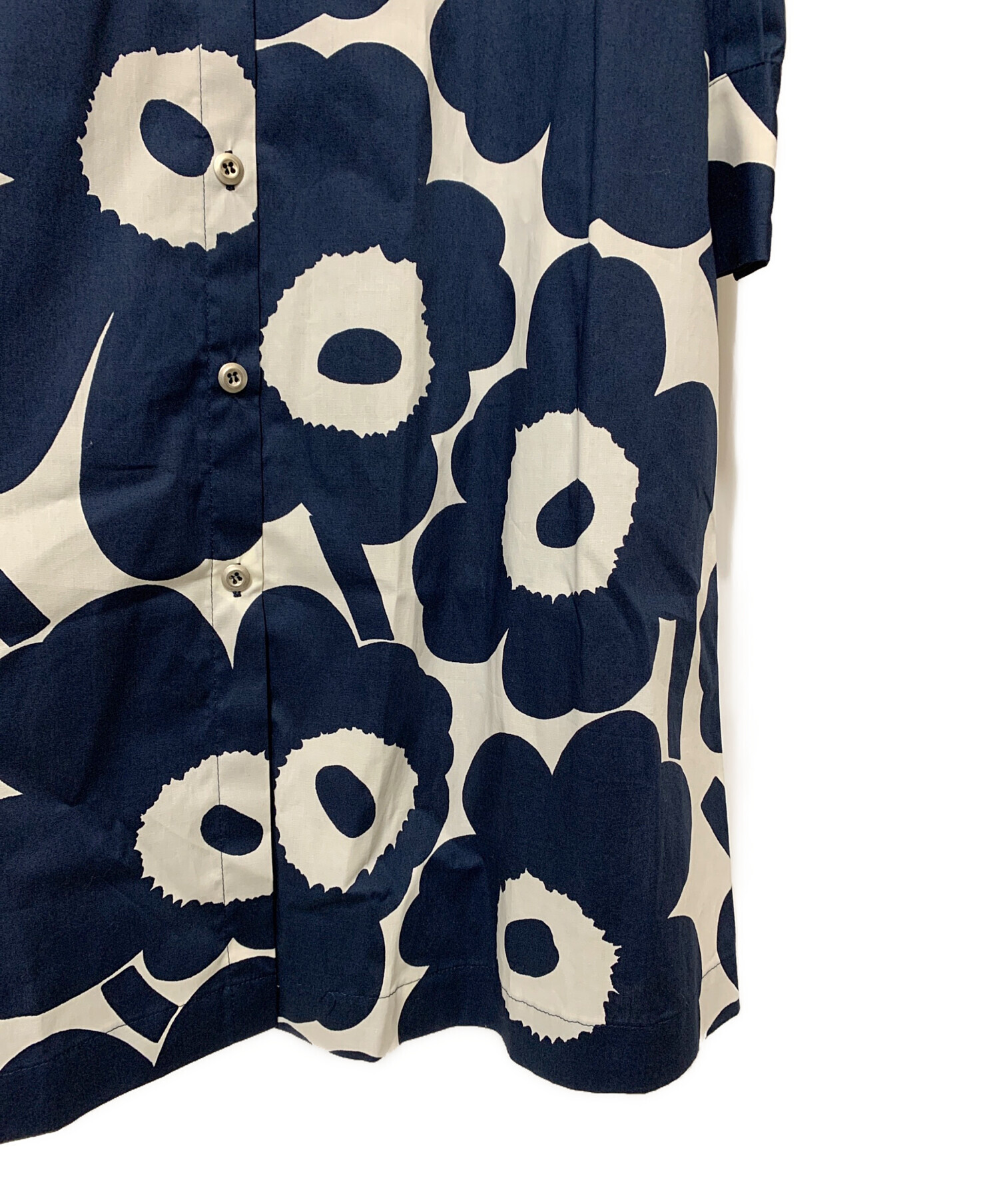 中古・古着通販】marimekko (マリメッコ) シャツワンピース ネイビー