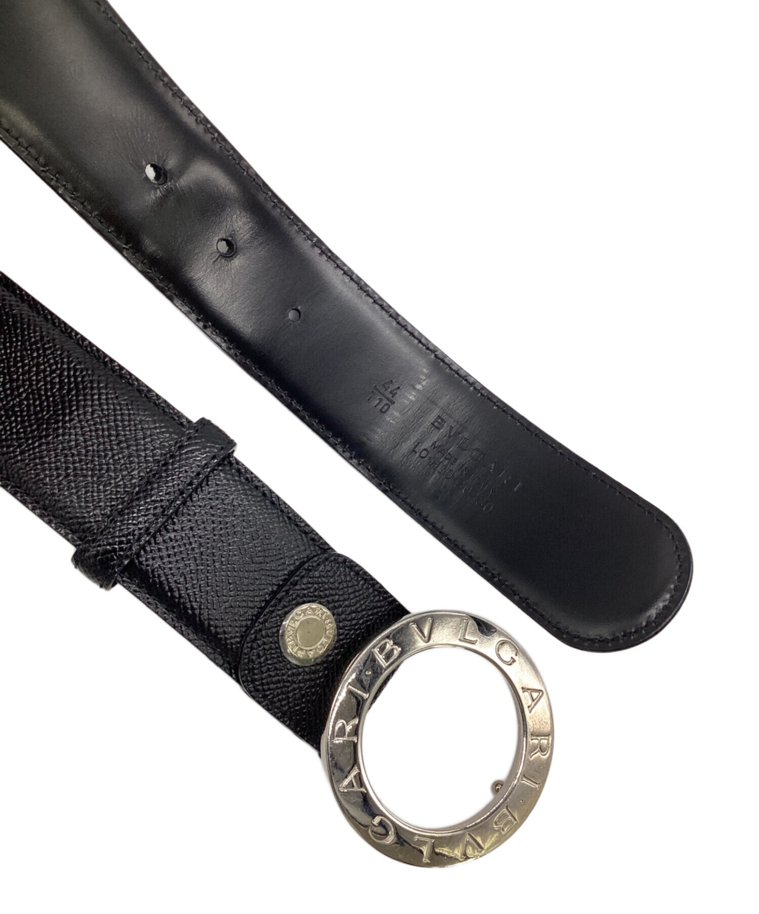 中古・古着通販】BVLGARI (ブルガリ) サークル ロゴ ベルト ブラック