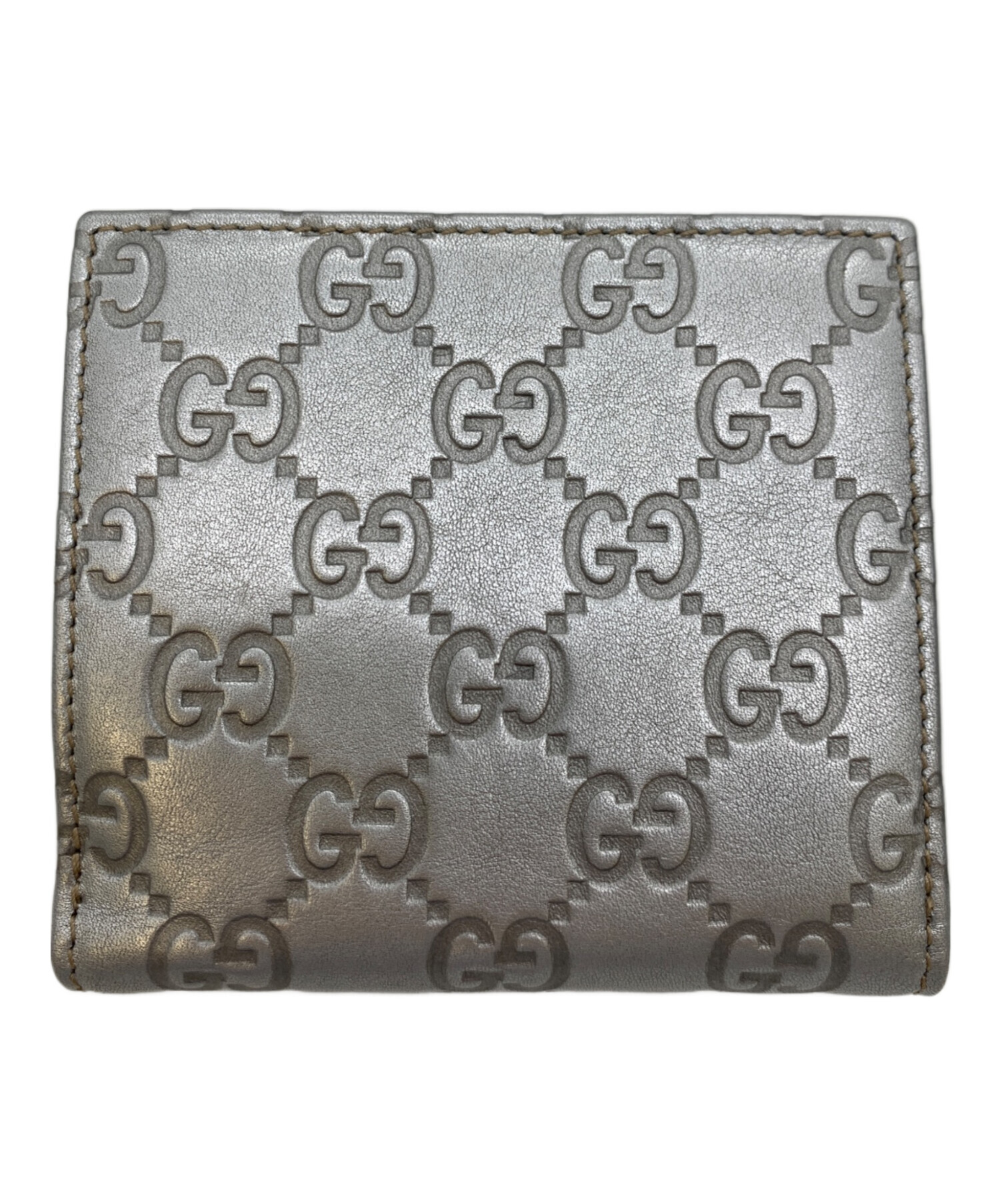 中古・古着通販】GUCCI (グッチ) 2つ折り財布 シルバー｜ブランド