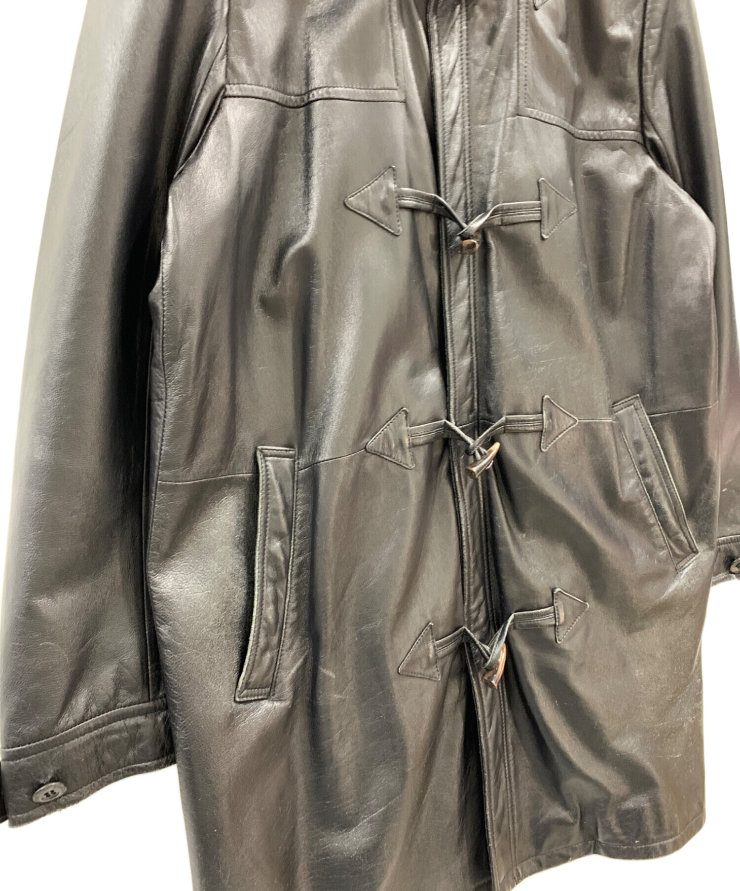 中古・古着通販】BALMAIN (バルマン) BALMAIN レザーコート ブラック