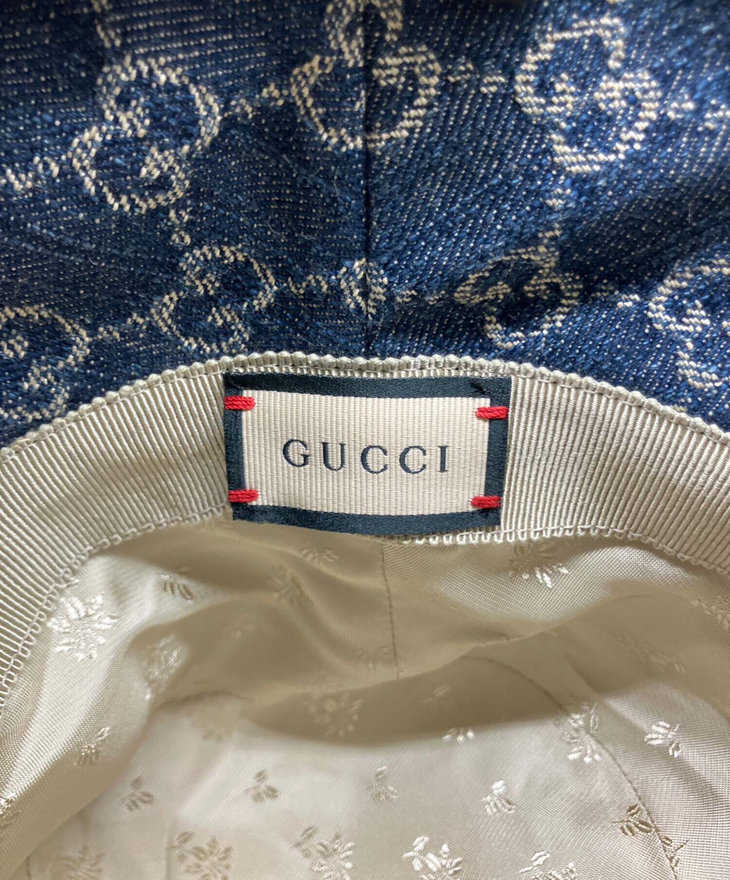 中古・古着通販】GUCCI (グッチ) GGキャンバスバケットハット ネイビー
