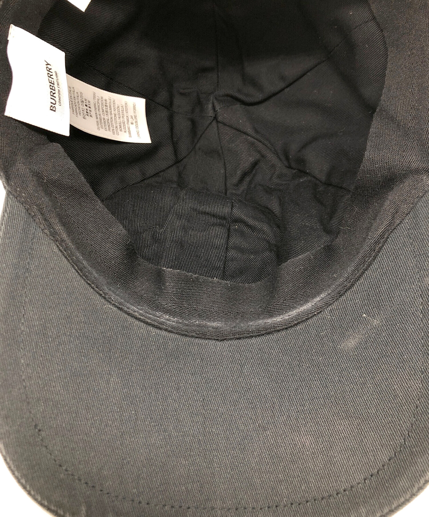 中古・古着通販】BURBERRY (バーバリー) キャップ ブラック サイズ:M