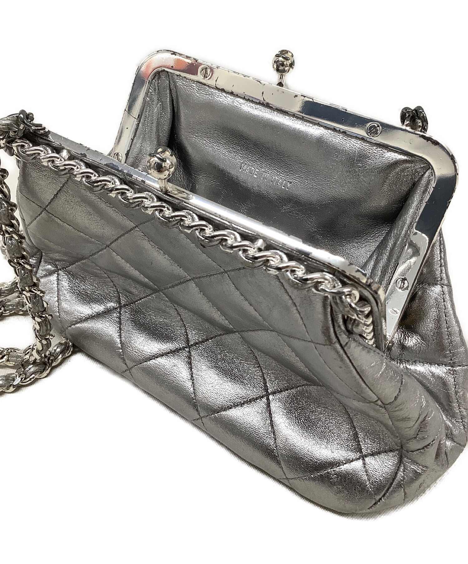 中古・古着通販】CHANEL (シャネル) がま口チェーンショルダーポーチ