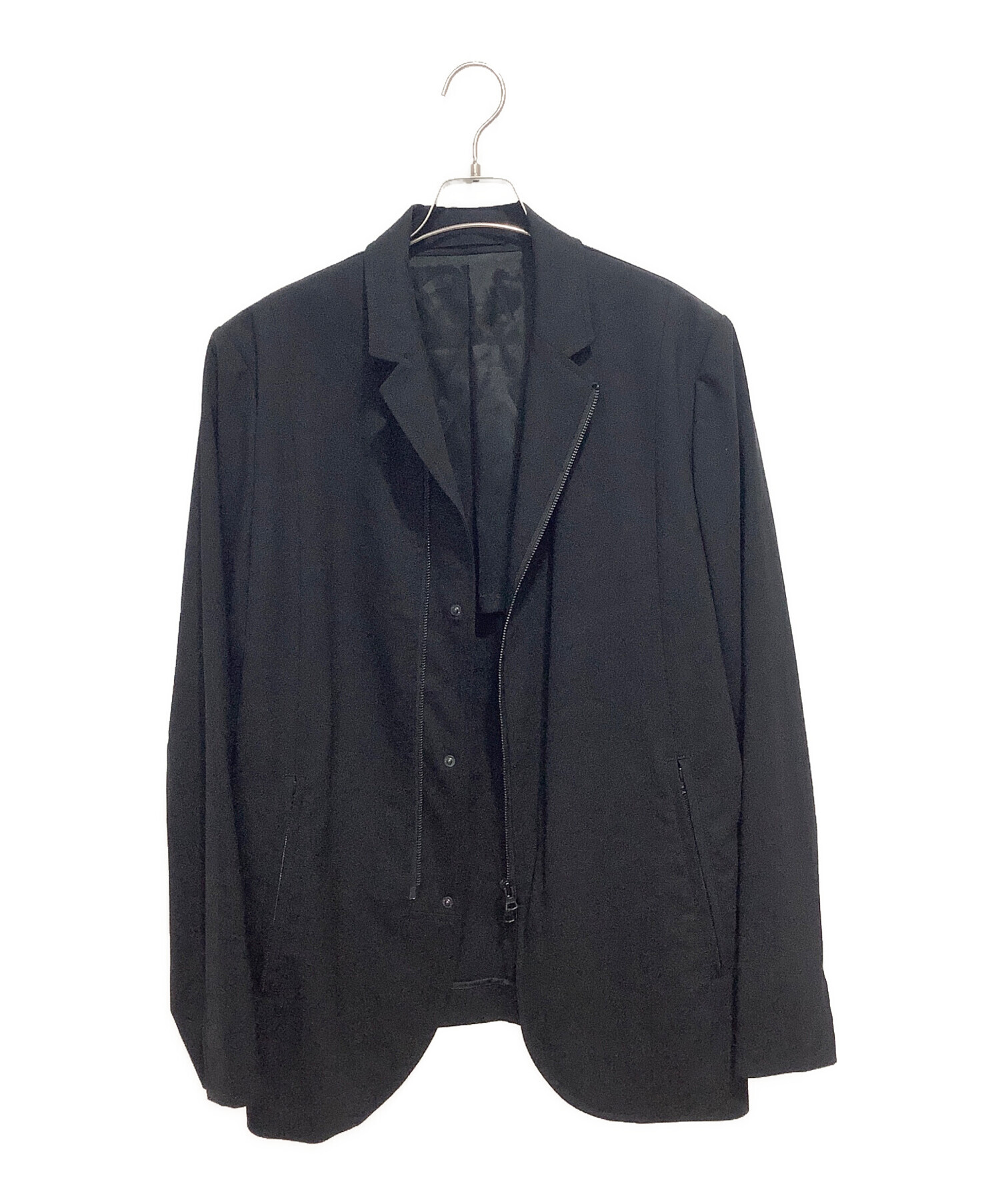 中古・古着通販】theory (セオリー) ZIPテーラードジャケット ブラック