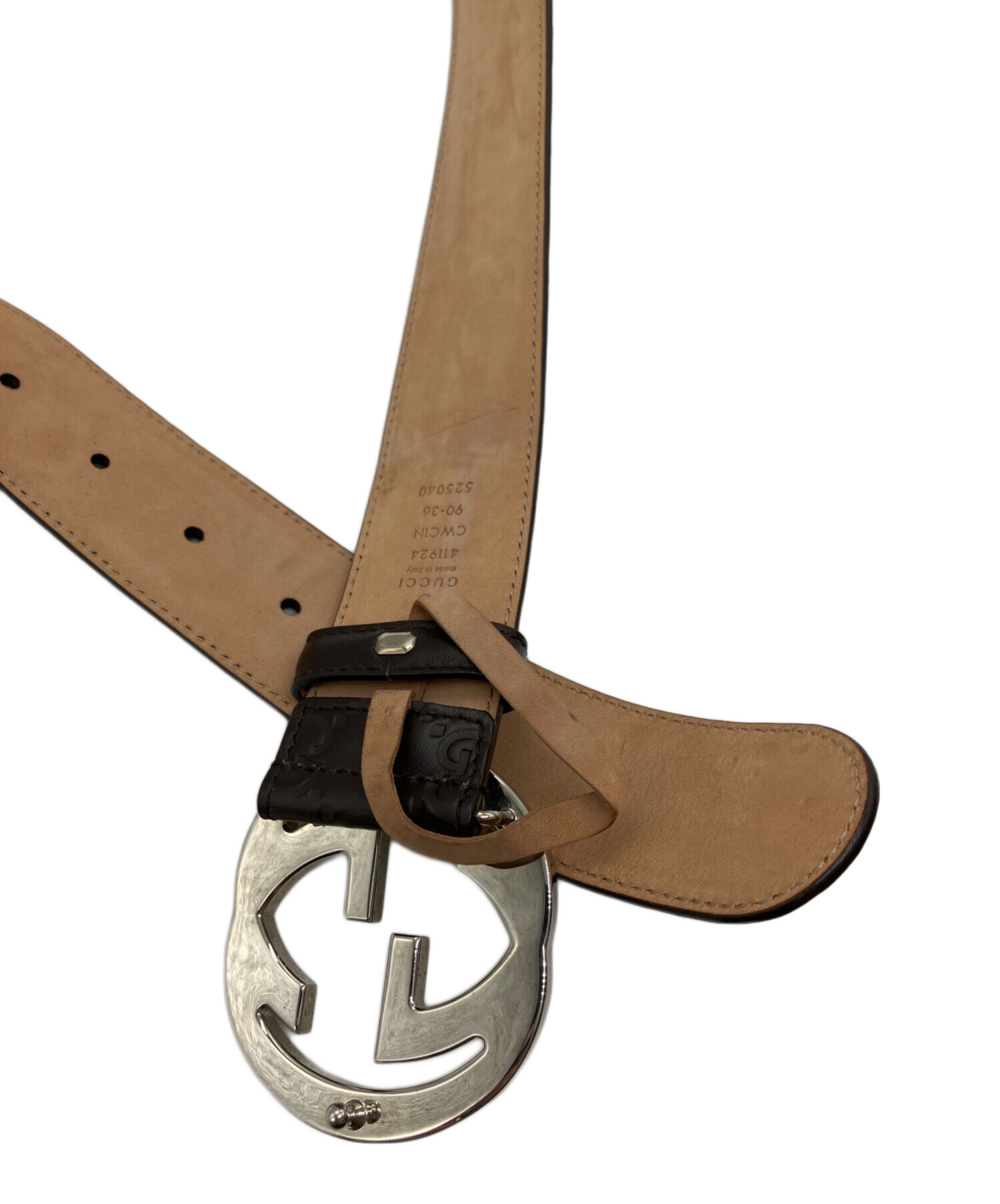 中古・古着通販】GUCCI (グッチ) インターロッキングベルト ダーク