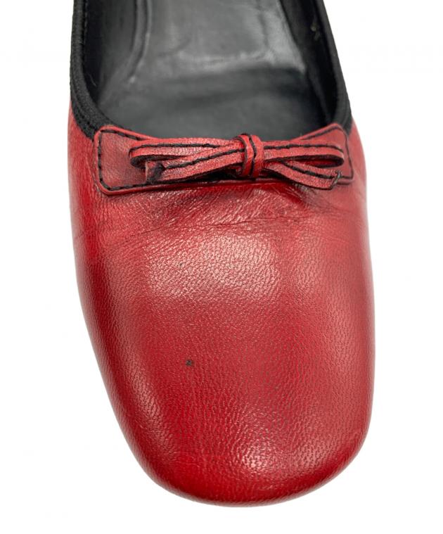 中古・古着通販】PRADA (プラダ) リボンローパンプス レッド サイズ:37