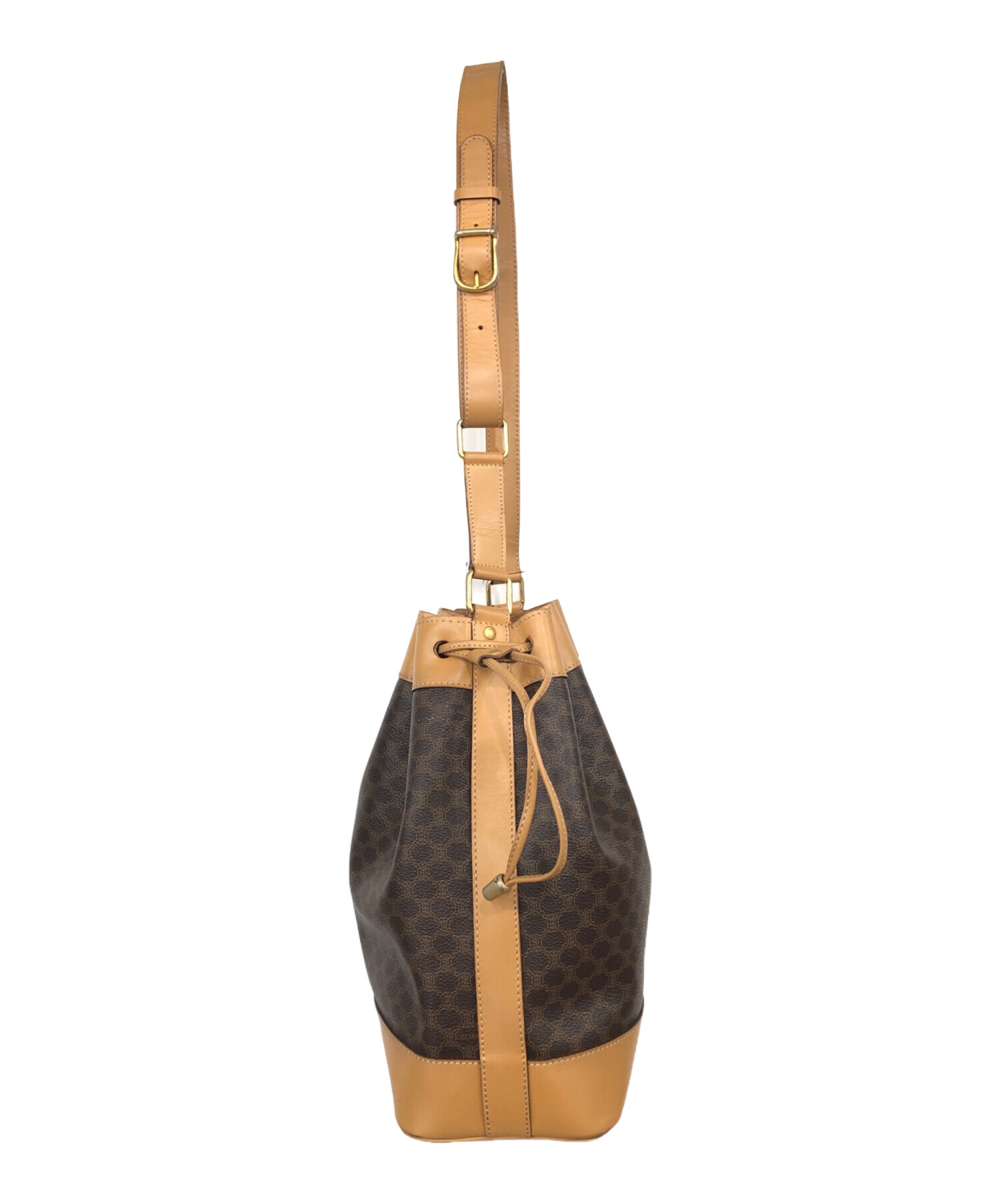 中古・古着通販】CELINE (セリーヌ) 巾着ショルダーバッグ ブラウン