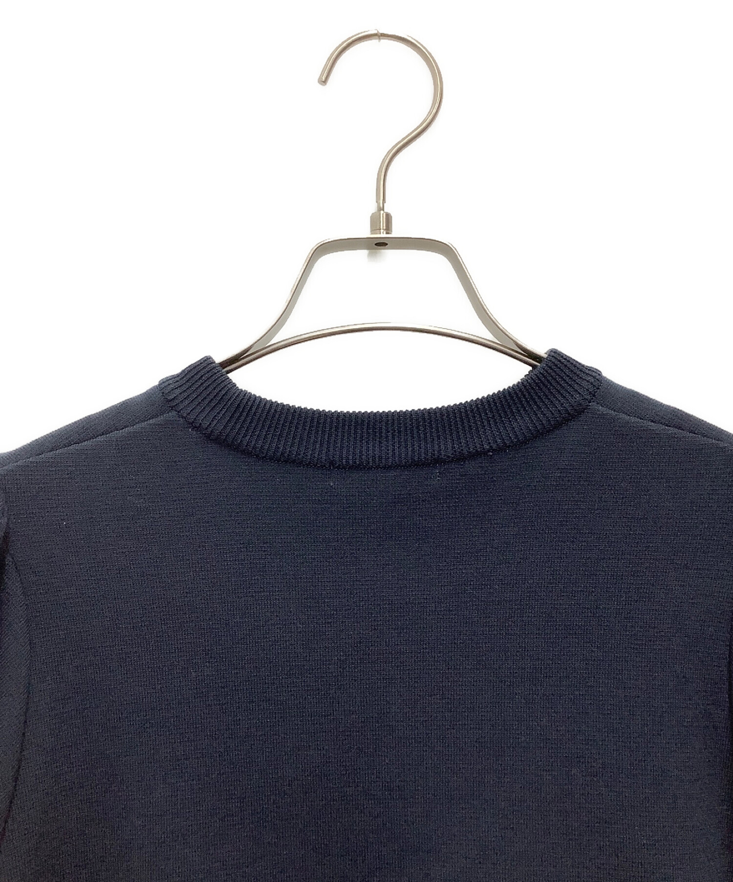 中古・古着通販】YORI (ヨリ) コットンパフスリーブニット ネイビー