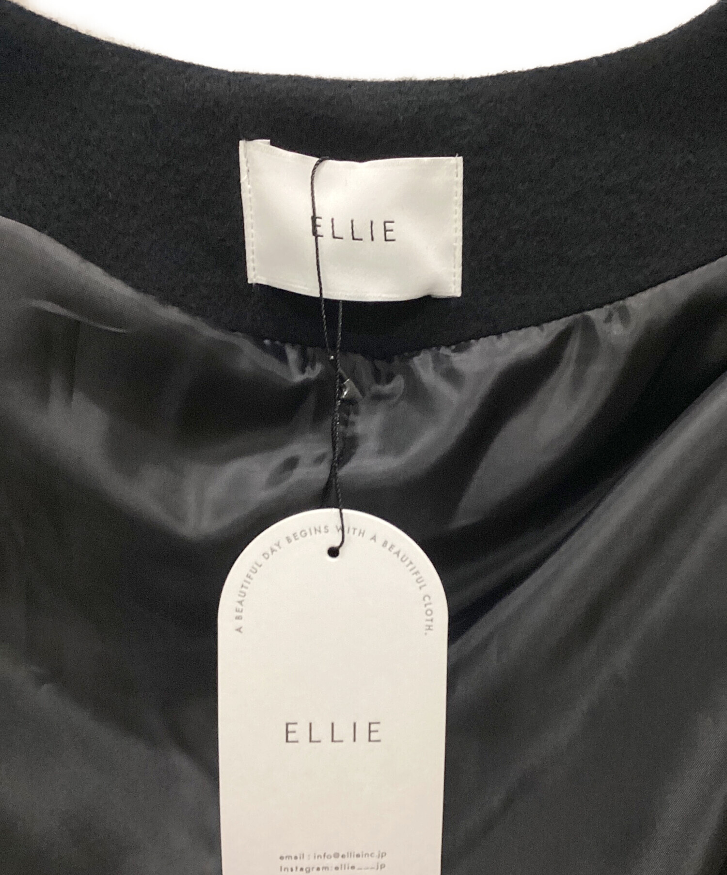 中古・古着通販】ELLIE (エリー) ポンチョコート ブラック サイズ:Free