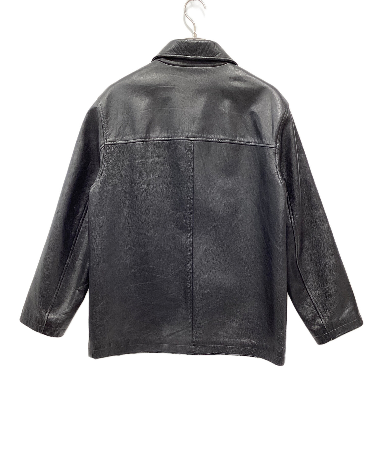 中古・古着通販】J.CREW (ジェイクルー) レザーカーコート ブラック