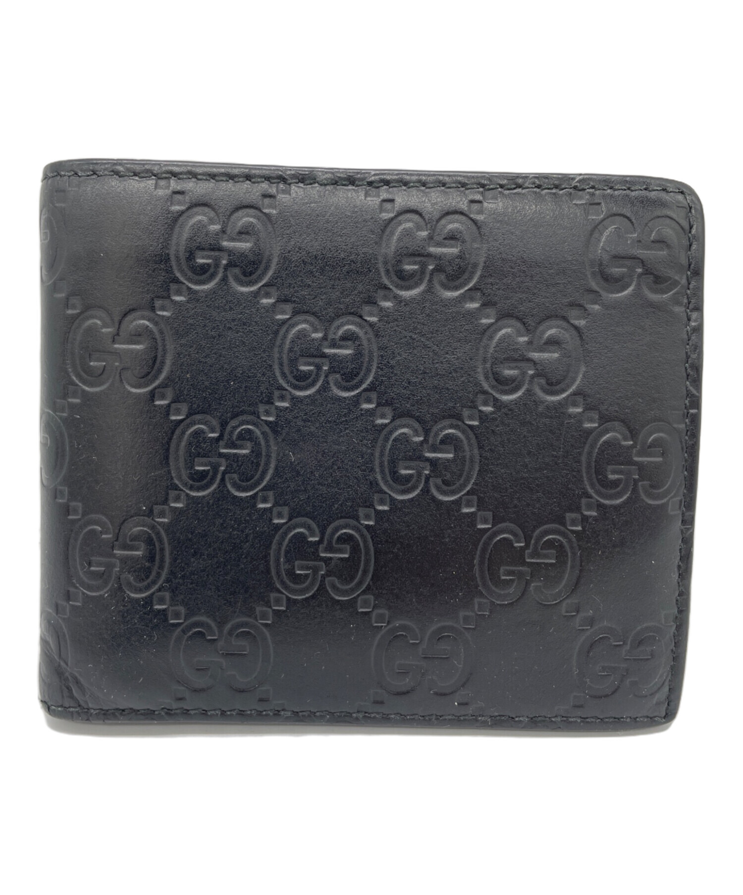 中古・古着通販】GUCCI (グッチ) 2つ折り財布 ブラック｜ブランド