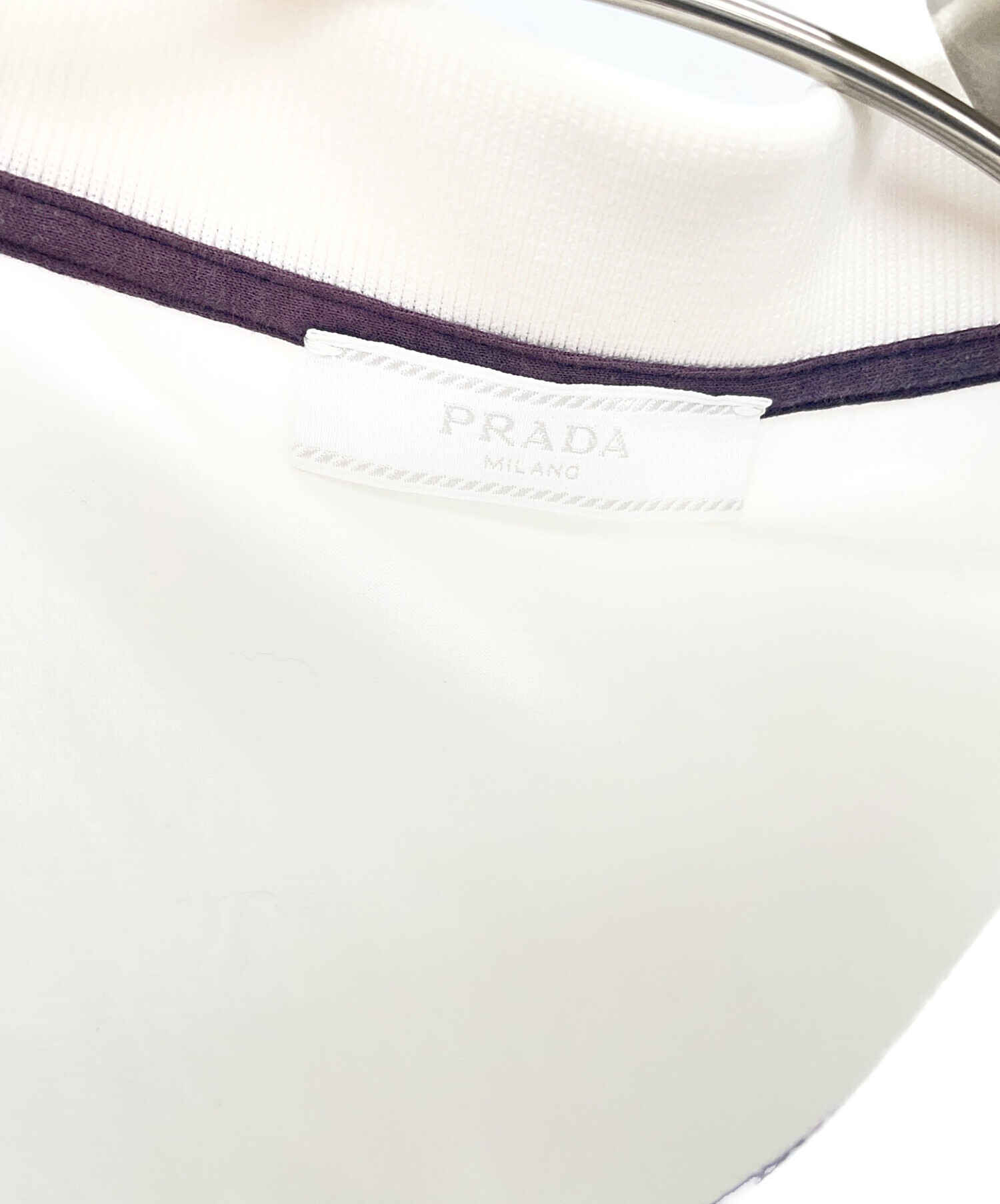 中古・古着通販】PRADA (プラダ) ポロシャツ ホワイト サイズ:M